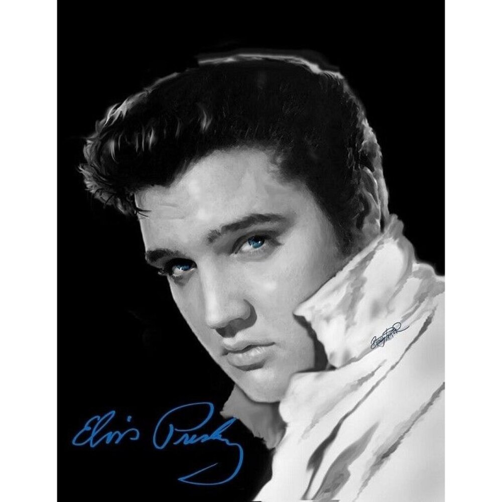 New Black & White Elvis Presley Blue Eyes Plush Fleece Throw Gift Blanket Photo